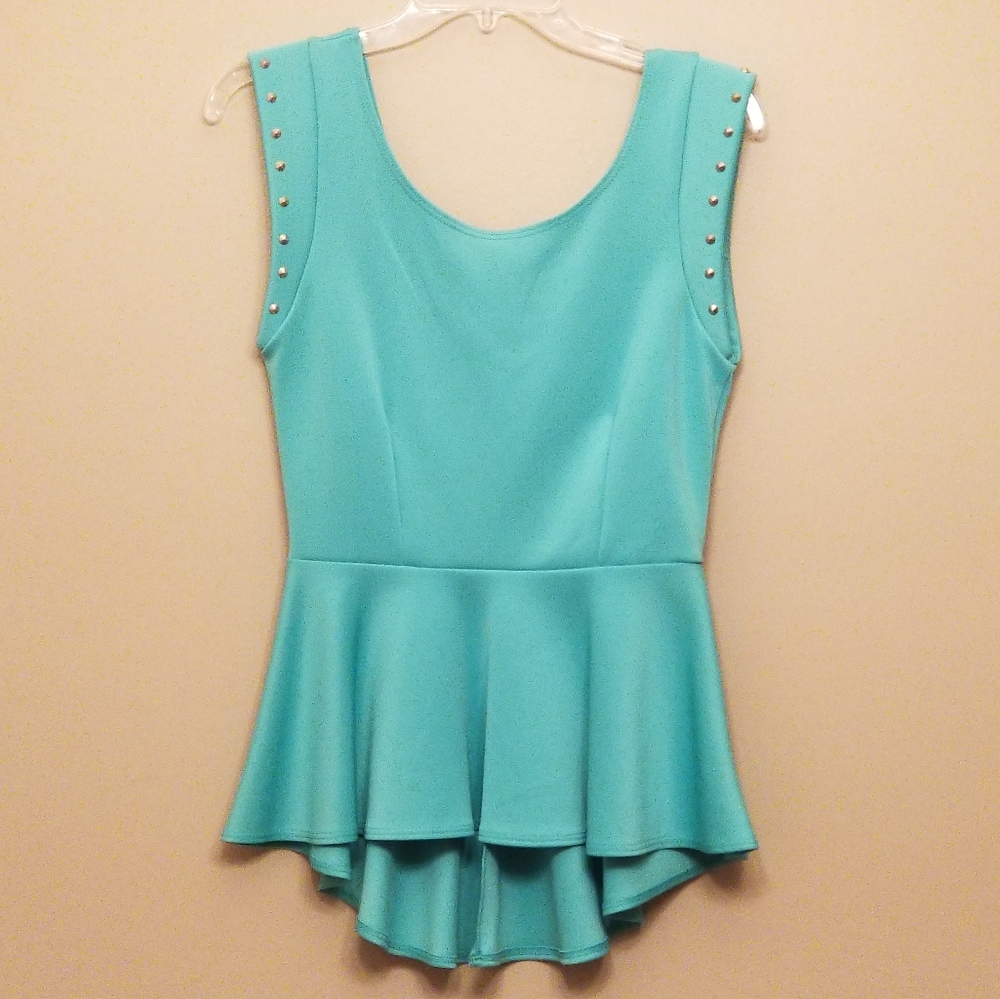Aqua Peplum Top